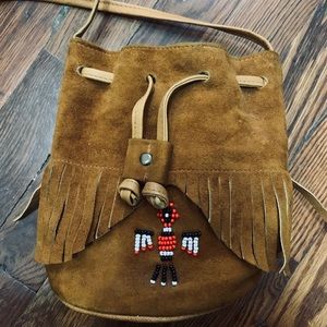 Vintage Minnetonka Suede Beaded Purse